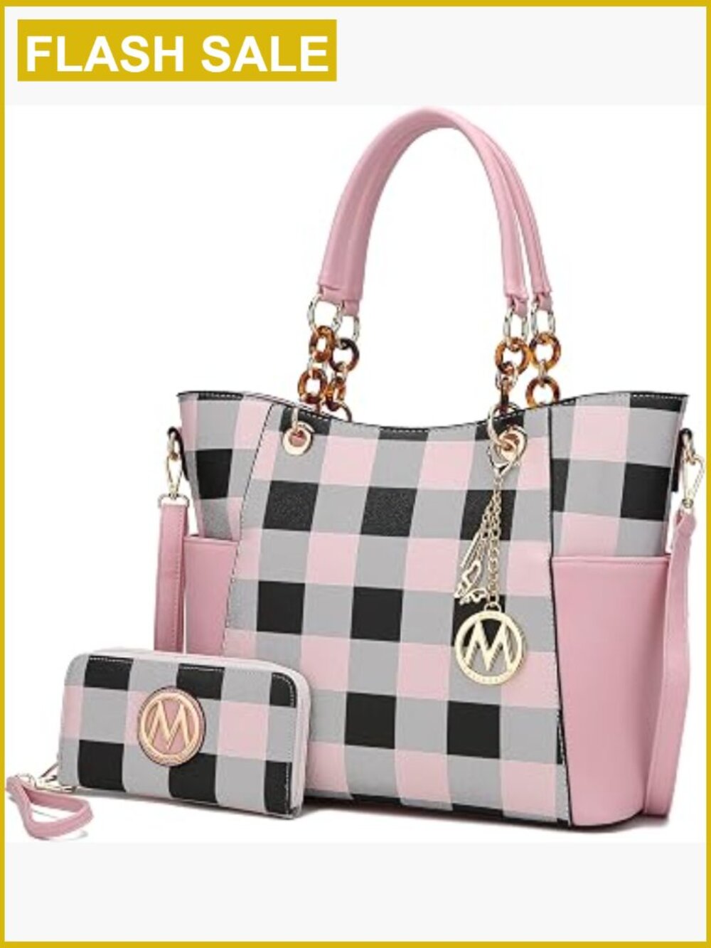 MKF Collection Women's Tote Handbag Set with Wallet & Wristlet Vegan Leather